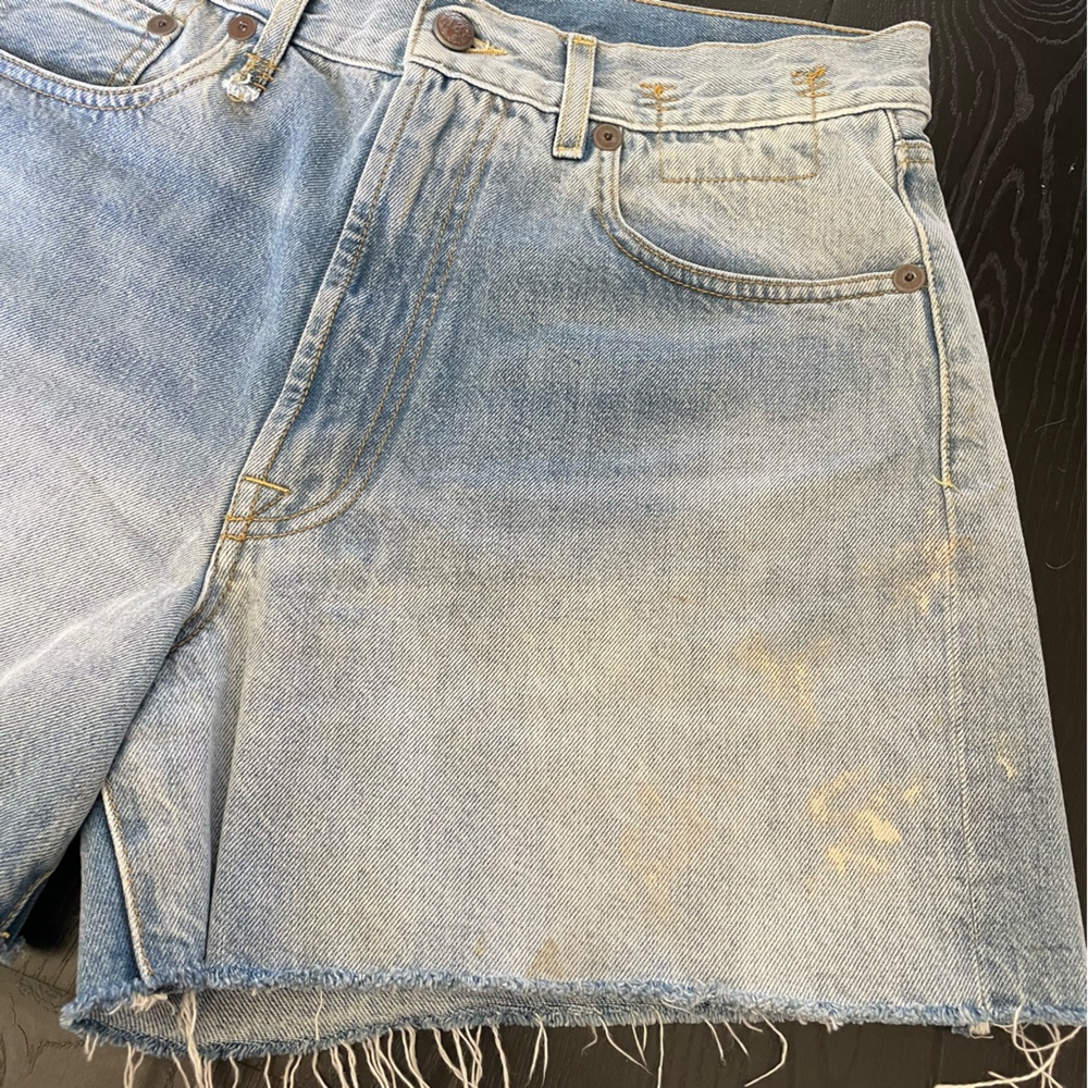 R13 Women's Paint Splattered Denim Shorts